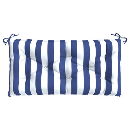 Cuscino per Panca Bianco e Blu 100x50x7 cm in Tessuto Oxford