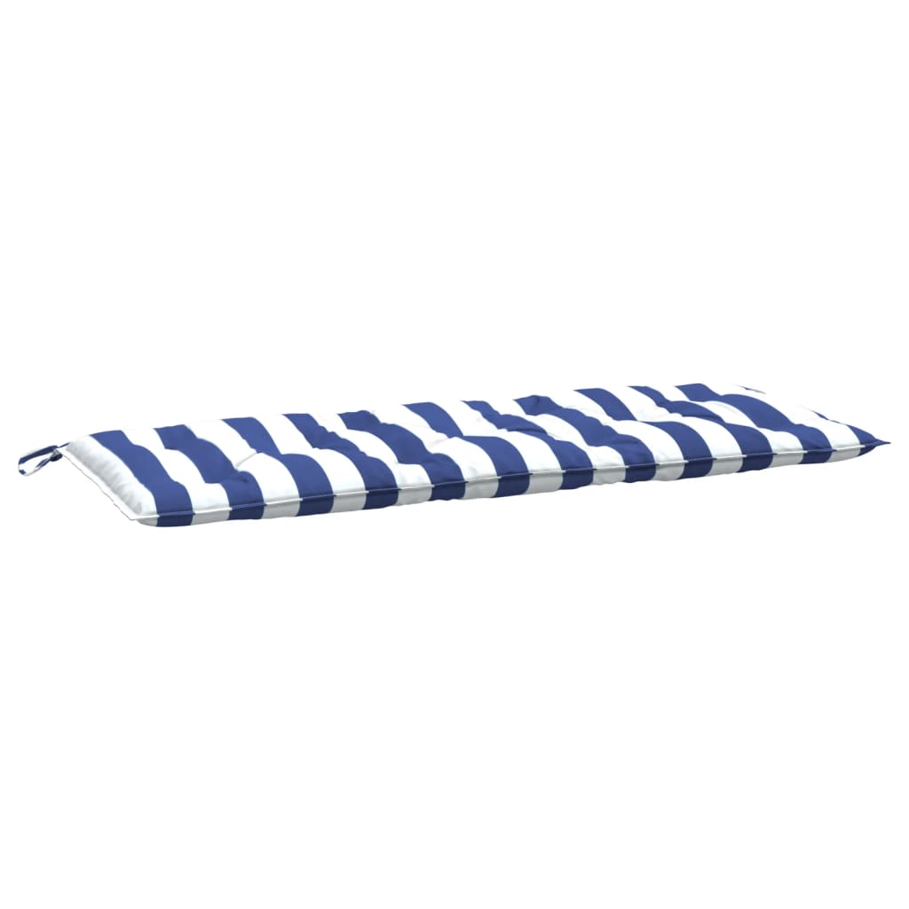 Cuscino Panca Giardino Righe Bianche e Blu 120x50x7 cm Tessuto