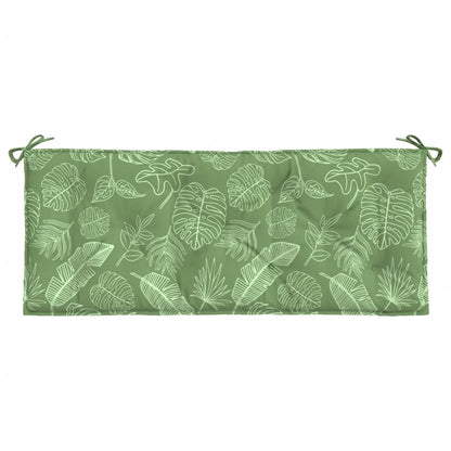Cuscino Panca Giardino con Motivo a Foglie 120x50x7 cm Tessuto