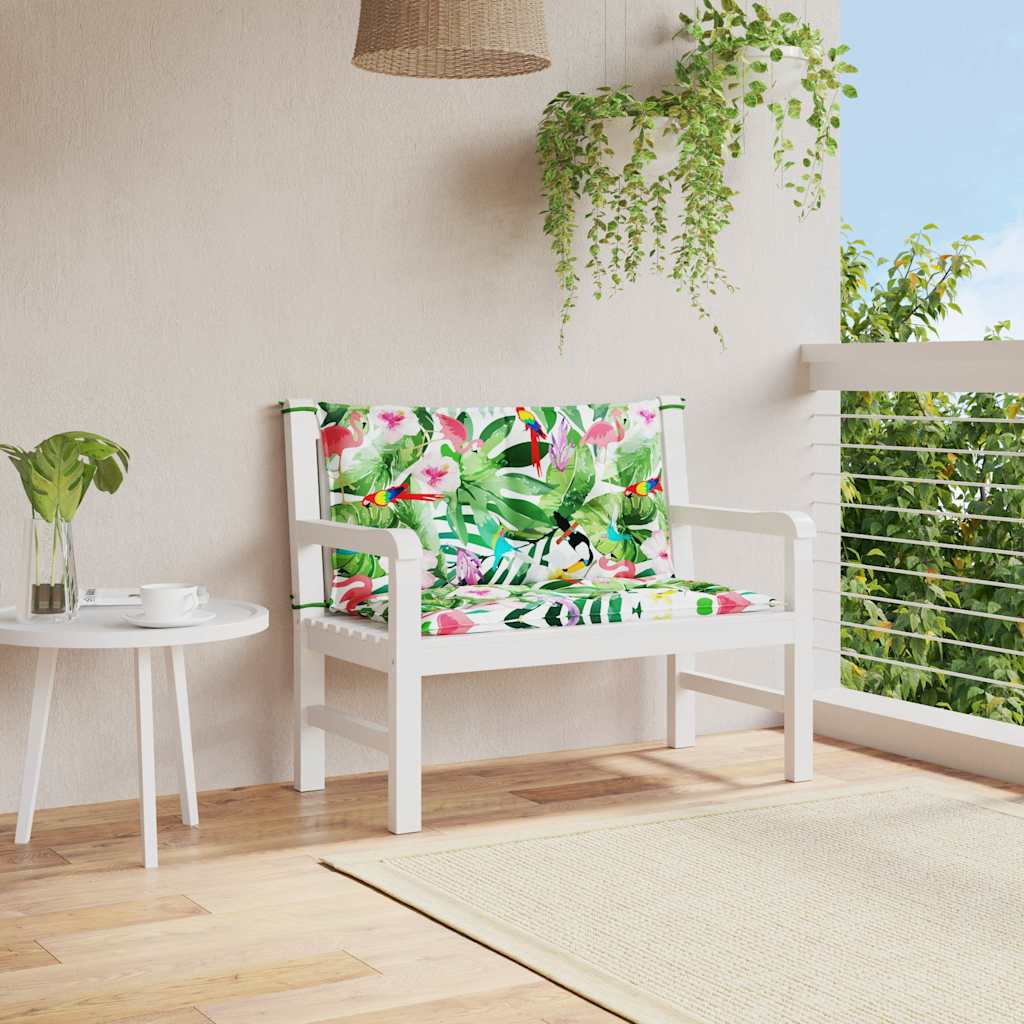 Cuscini Panca da Giardino 2pz Multicolore 100x50x7cm in Tessuto
