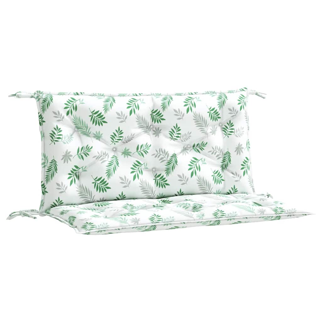 Cuscini Panca Giardino 2 pz Motivo a Foglie 100x50x7 cm Tessuto