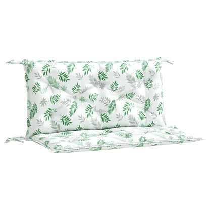 Cuscini Panca Giardino 2 pz Motivo a Foglie 100x50x7 cm Tessuto