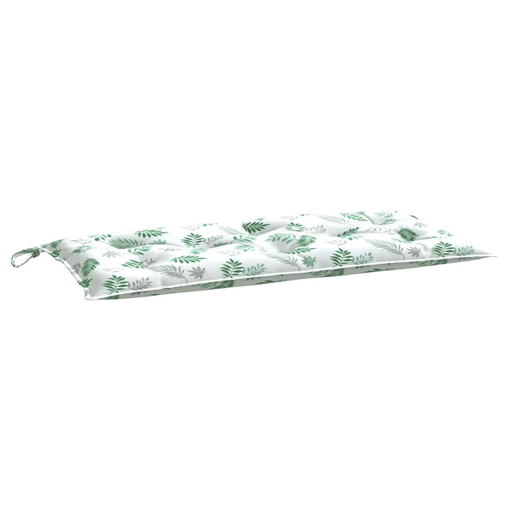 Cuscini Panca Giardino 2 pz Motivo a Foglie 100x50x7 cm Tessuto