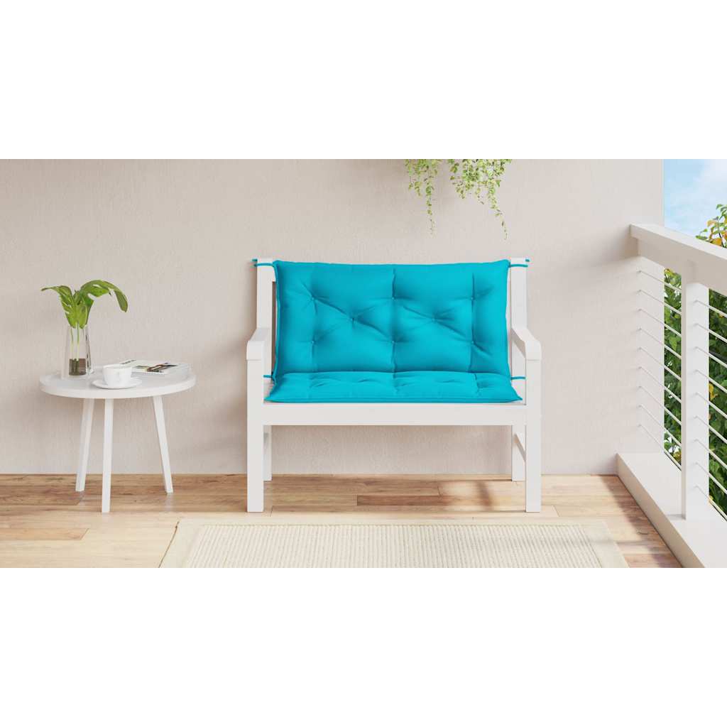 Cuscini per Panca da Giardino 2 pz Turchese 100x50x7 cm Tessuto