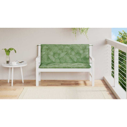 Cuscini Panca Giardino 2 pz Motivo a Foglie 120x50x7 cm Tessuto
