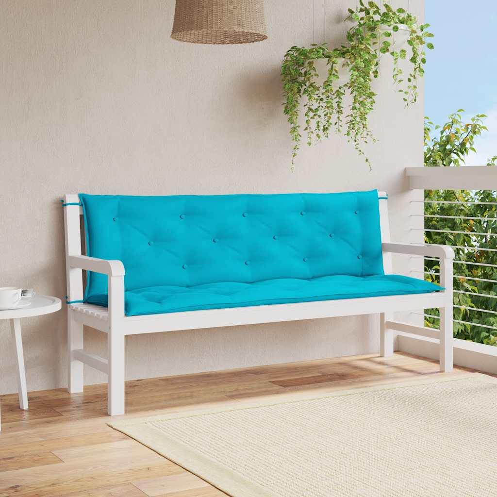 Cuscini per Panca da Giardino 2 pz Turchese 150x50x7 cm Tessuto