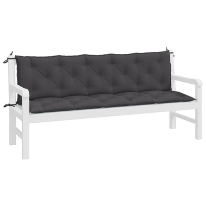 Cuscini Panca Giardino 2pz Antracite 180x50x7cm Tessuto Oxford