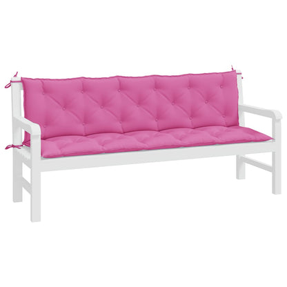 Cuscini per Panca 2 pz Rosa in Tessuto Oxford