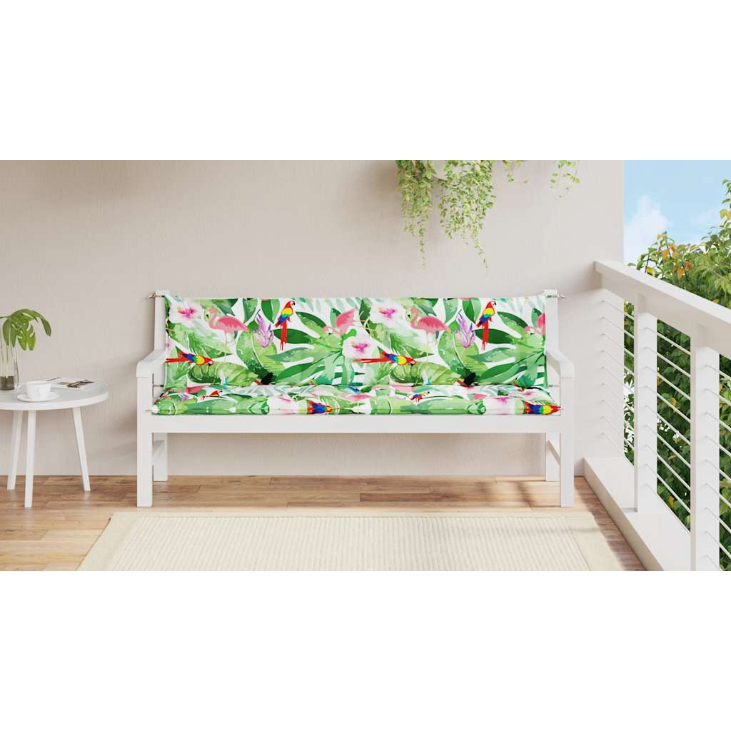 Cuscini Panca da Giardino 2pz Multicolore 200x50x7cm in Tessuto