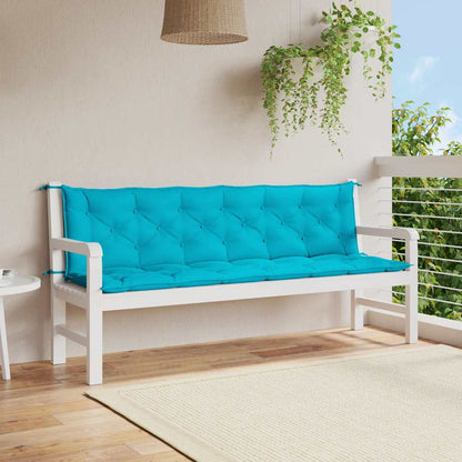 Cuscini per Panca da Giardino 2 pz Turchese 200x50x7 cm Tessuto