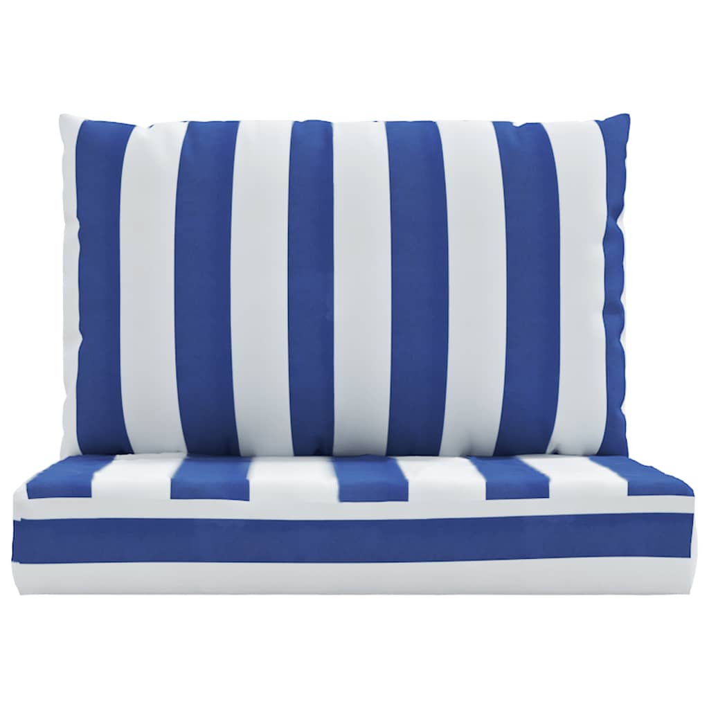Cuscini per Pallet 2 pz Strisce Blu e Bianche Tessuto Oxford