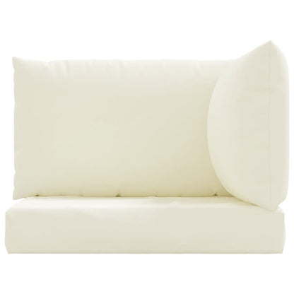 Cuscini per Pallet 3 pz Bianco Crema in Tessuto Oxford