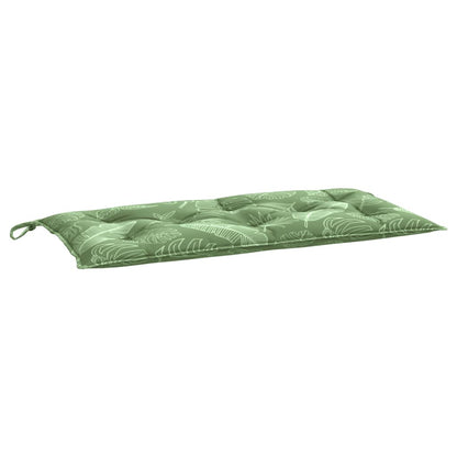 Cuscino Panca Giardino con Motivo a Foglie 110x50x7 cm Tessuto
