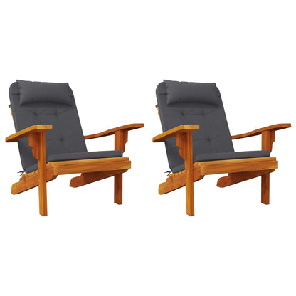 Cuscini per Sedia Adirondack 2 pz Antracite in Tessuto Oxford