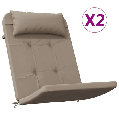 Cuscini per Sedia Adirondack 2 pz Tortora in Tessuto Oxford