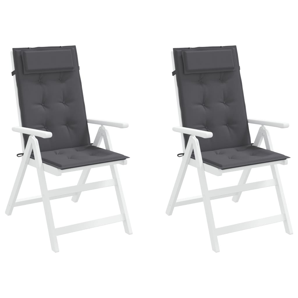 Cuscini per Sedia Schienale Alto 2 pz Antracite Tessuto Oxford
