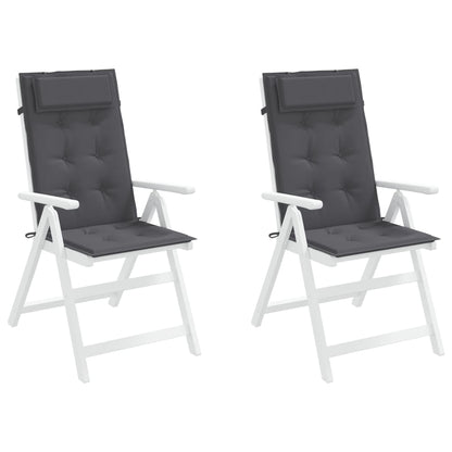 Cuscini per Sedia Schienale Alto 2 pz Antracite Tessuto Oxford