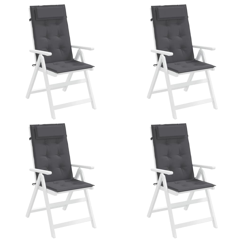 Cuscini per Sedia Schienale Alto 4 pz Antracite Tessuto Oxford
