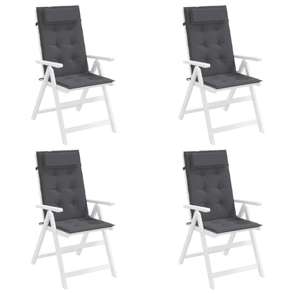 Cuscini per Sedia Schienale Alto 4 pz Antracite Tessuto Oxford