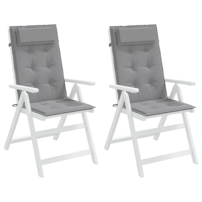 Cuscini per Sedia Schienale Alto 2 pz Grigio Tessuto Oxford