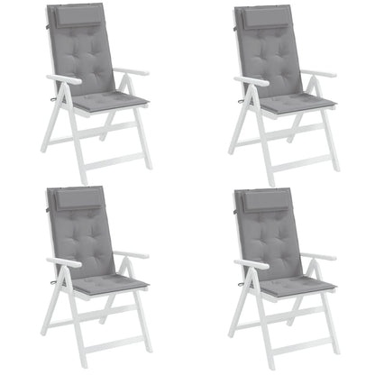Cuscini per Sedia Schienale Alto 4 pz Grigio Tessuto Oxford