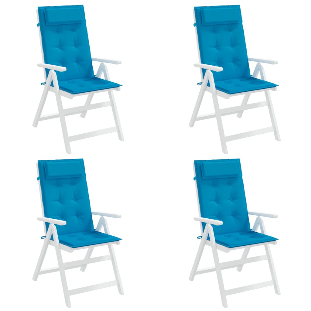Cuscini Sedia con Schienale Alto 4 pz Blu Chiaro Tessuto Oxford