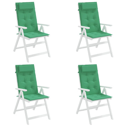 Cuscini per Sedia con Schienale Alto 4 pz Verde Tessuto Oxford