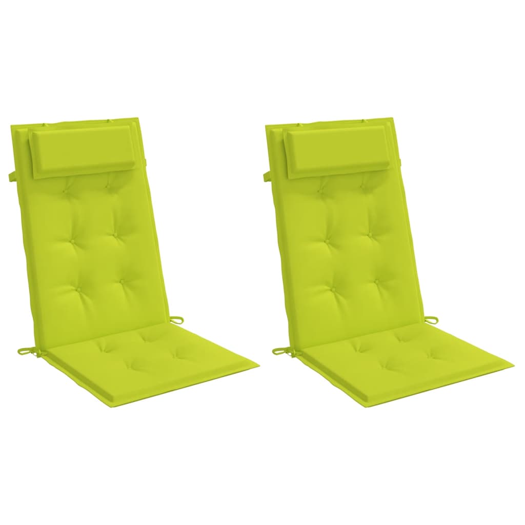 Cuscini Sedia Schienale Alto 2 pz Verde Chiaro Tessuto Oxford