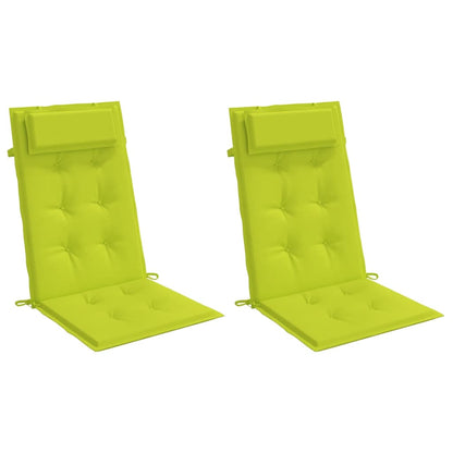 Cuscini Sedia Schienale Alto 2 pz Verde Chiaro Tessuto Oxford