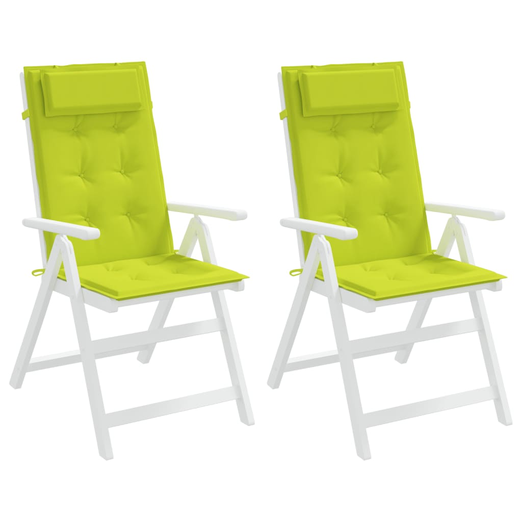 Cuscini Sedia Schienale Alto 2 pz Verde Chiaro Tessuto Oxford