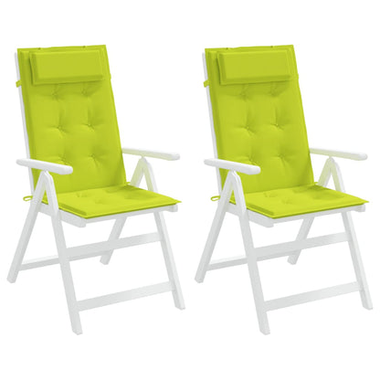 Cuscini Sedia Schienale Alto 2 pz Verde Chiaro Tessuto Oxford