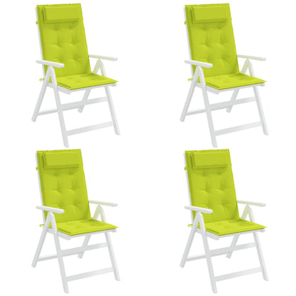 Cuscini Sedia Schienale Alto 4 pz Verde Chiaro Tessuto Oxford