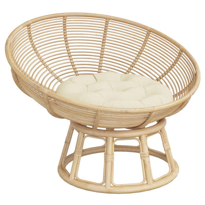 Cuscino Rotondo Crema Ã˜ 60x11 cm in Tessuto Oxford