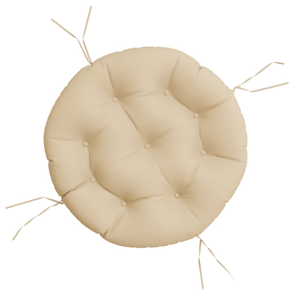 Cuscino Rotondo Beige Ã˜ 60x11 cm in Tessuto Oxford