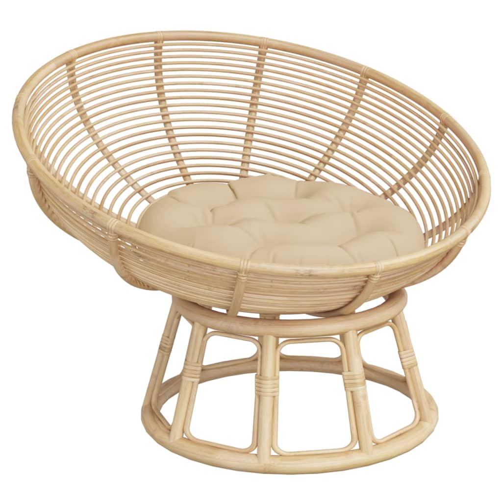 Cuscino Rotondo Beige Ã˜ 60x11 cm in Tessuto Oxford
