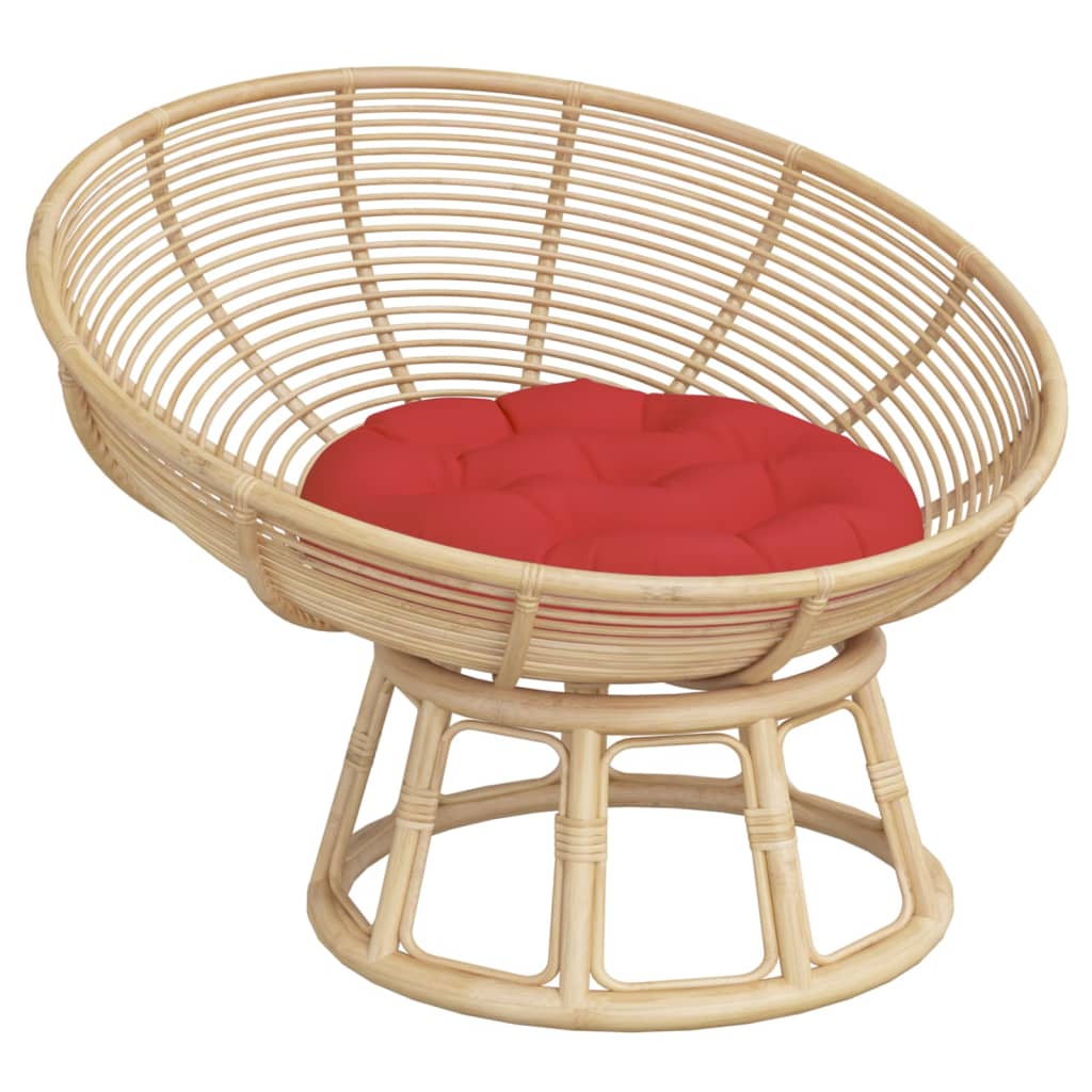 Cuscino Rotondo Rosso Ã˜ 60x11 cm in Tessuto Oxford