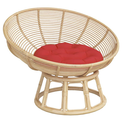 Cuscino Rotondo Rosso Ã˜ 60x11 cm in Tessuto Oxford