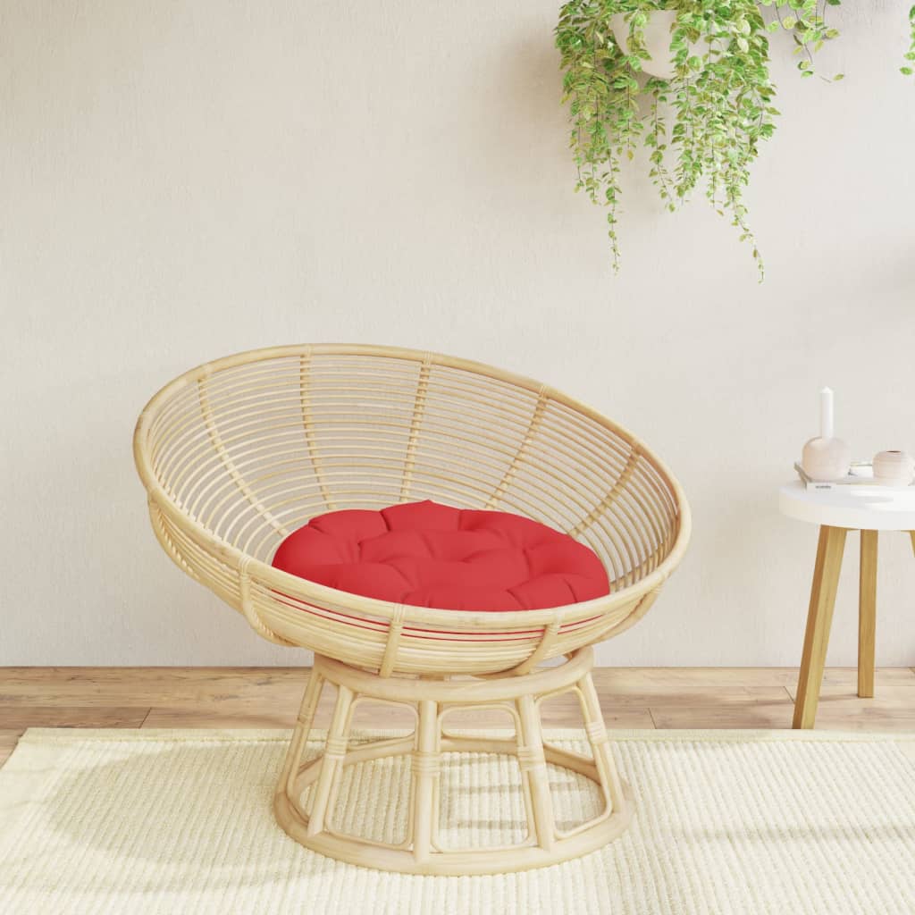 Cuscino Rotondo Rosso Ã˜ 60x11 cm in Tessuto Oxford