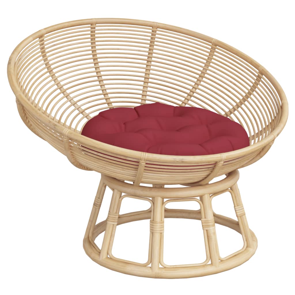Cuscino Rotondo Rosso Vino Ã˜ 60x11 cm in Tessuto Oxford