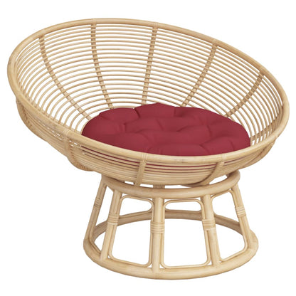 Cuscino Rotondo Rosso Vino Ã˜ 60x11 cm in Tessuto Oxford