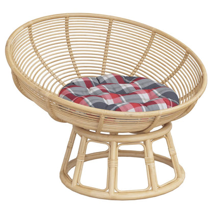 Cuscino Rotondo Rosso Motivo a Quadri ÃƒËœ 60x11 cm Tessuto Oxford