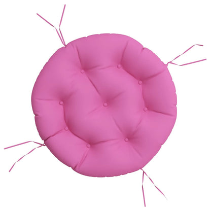 Cuscino Rotondo Rosa Ã˜ 60x11 cm in Tessuto Oxford