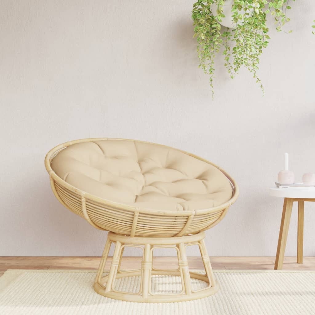 Cuscino Rotondo Beige Ã˜ 100x11 cm in Tessuto Oxford