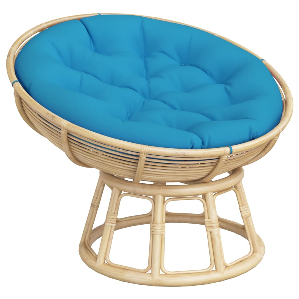 Cuscino Rotondo Blu Chiaro Ã˜ 100x11 cm in Tessuto Oxford