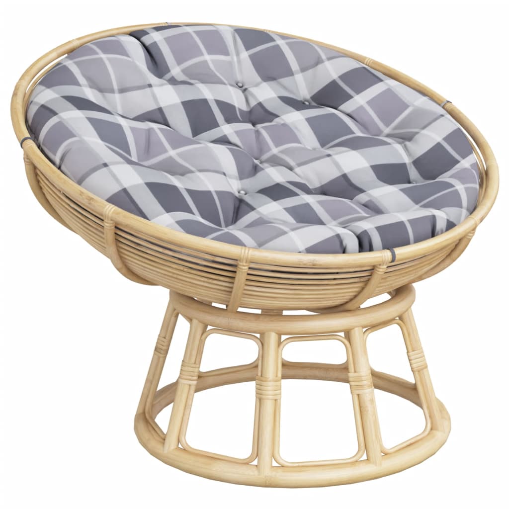 Cuscino Rotondo Grigio Motivo Quadri ÃƒËœ 100x11 cm Tessuto Oxford