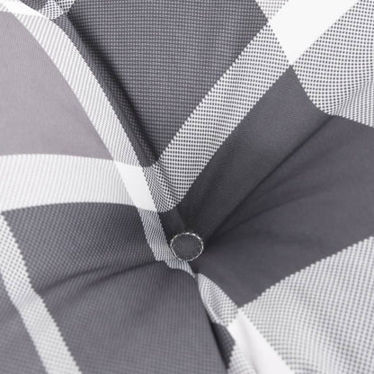Cuscino Rotondo Grigio Motivo Quadri ÃƒËœ 100x11 cm Tessuto Oxford