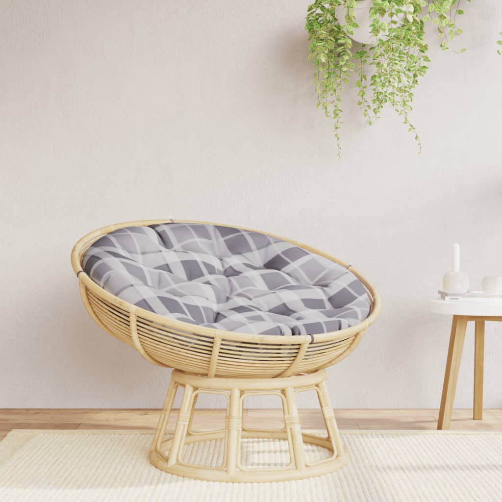 Cuscino Rotondo Grigio Motivo Quadri ÃƒËœ 100x11 cm Tessuto Oxford