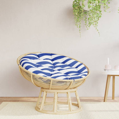 Cuscino Rotondo Righe Blu Bianche Ã˜ 100x11 cm in Tessuto Oxford