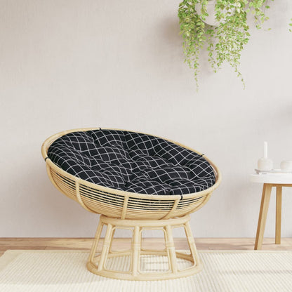 Cuscino Rotondo Nero Motivo a Quadri Ã˜ 100x11 cm Tessuto Oxford