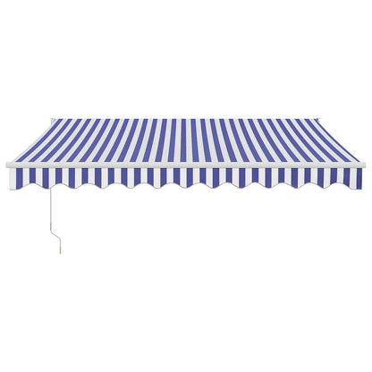 Tenda Sole Retrattile Blu e Bianca 3x2,5 m Tessuto e Alluminio